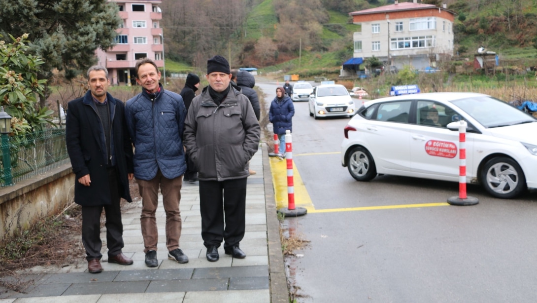 Of'ta değişen sürücü sınav güzergâhında ilk sınav heyecanı yaşandı